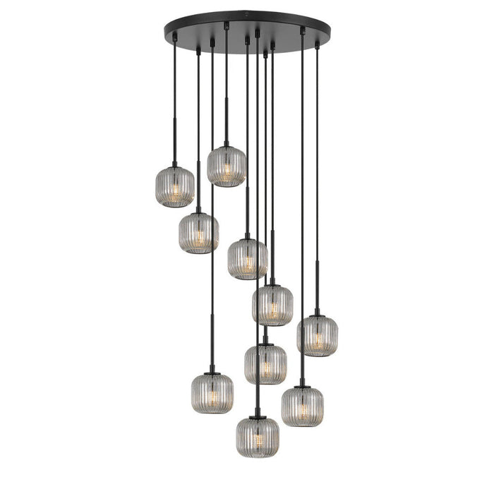 Buy Cluster Pendants Australia Bobo 10 Light Cluster Pendant Black & Smoke - BOBO PE10-BKSM