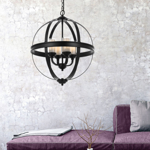 Buy Pendant Lights Australia Bodum 4 Light Pendant Black Matt, Clear, Opal - BODUM PE4-BK