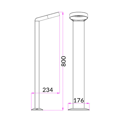 Buy Bollard Lights Australia 7W LED Bollard Grey Hoop 3000k - BOL3A