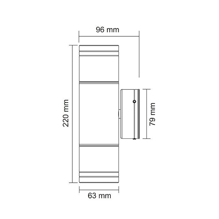Buy Up / Down Wall Lights Australia BONDI Up / Down Wall Light 8W Black Aluminium 3CCT - SE7122TC/BK