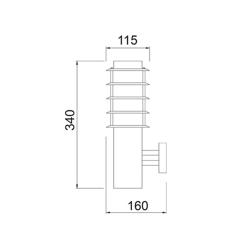 Buy Exterior Wall Lights Australia Borda Exterior Louvred Wall Light 304 Stainless Steel IP44 - BORDA2