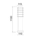 Buy Bollard Lights Australia Borda Louvred Bollard Light Long 304 Stainless Steel Black IP44 - BORDA5