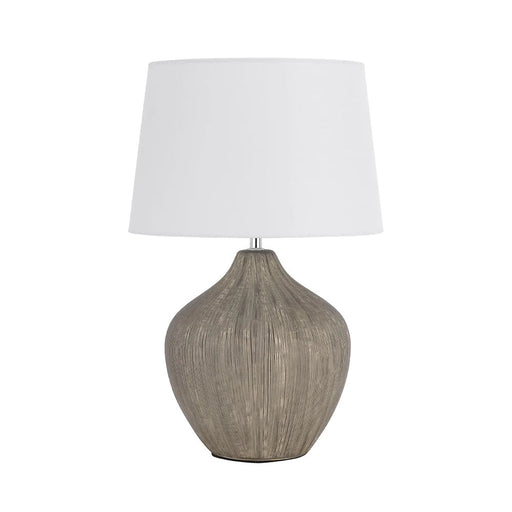 Buy Table Lamps Australia BORNEO Table Lamp Light Bronze Ceramic / White Fabric - BORNEO TL-BZWH