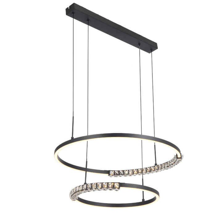 Brera LED 2 Tier Pendent Light 40W Tri Colour Black - BRERA PE2T-BK