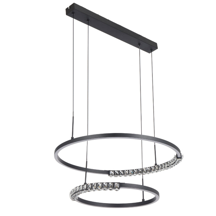 Brera LED 2 Tier Pendent Light 40W Tri Colour Black - BRERA PE2T-BK