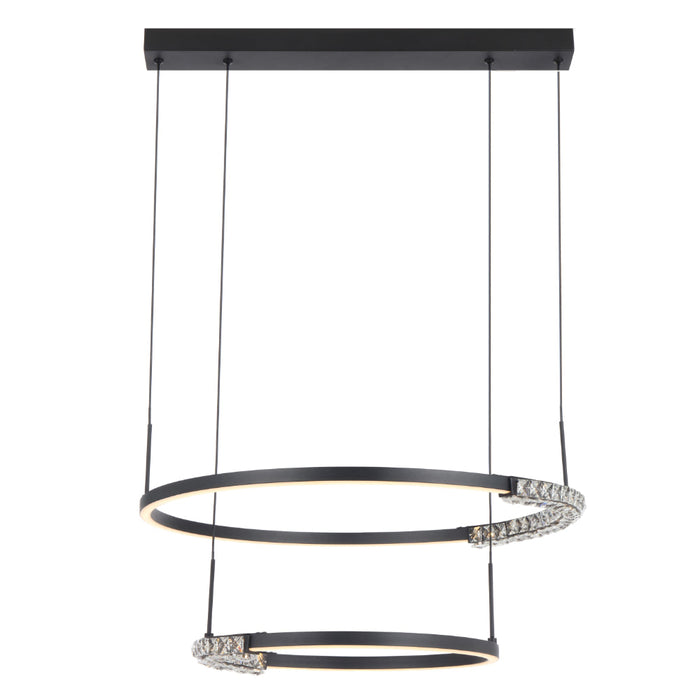 Brera LED 2 Tier Pendent Light 40W Tri Colour Black - BRERA PE2T-BK