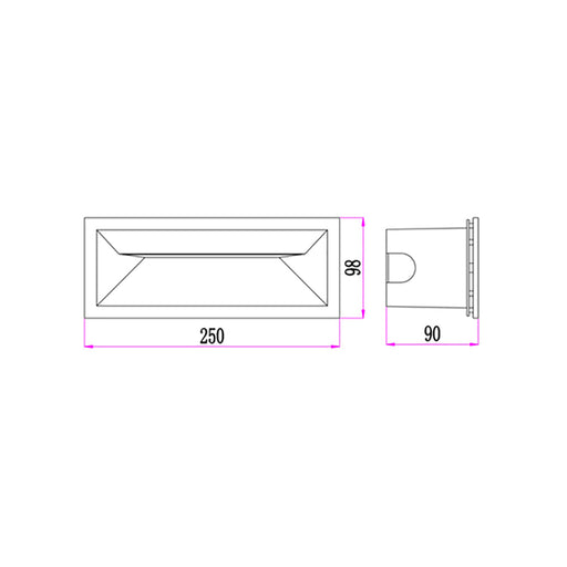Buy Brick Lights Australia Exterior LED Recessed Brick Light Dark Grey 13W 3000K - BRICK0001