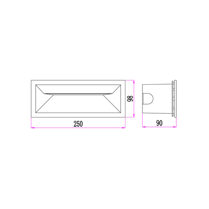 Buy Brick Lights Australia Exterior LED Recessed Brick Light Dark Grey 13W 3000K - BRICK0001