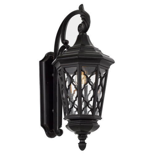 Buy Outdoor Wall Lanterns Australia Brinley 1 Light Wall Light Small IP44 Black & Bubble Glass - BRINLEY EX28-BK