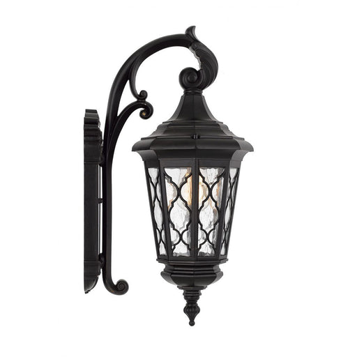 Buy Exterior Wall Lights Australia Brinley 1 Light Wall Light Large IP44 Black & Bubble Glass - BRINLEY EX35-BK
