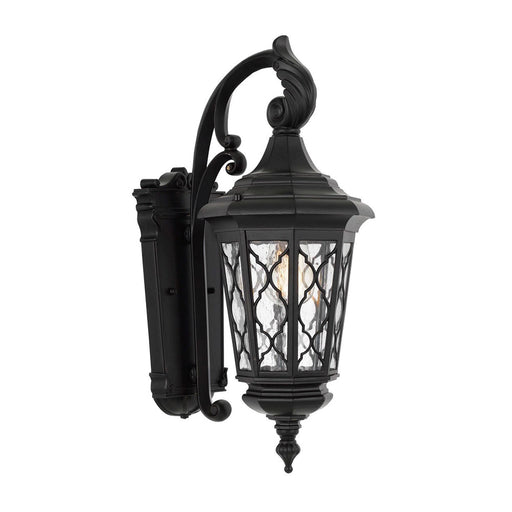 Buy Exterior Wall Lights Australia Brinley 1 Light Wall Light Large IP44 Black & Bubble Glass - BRINLEY EX35-BK