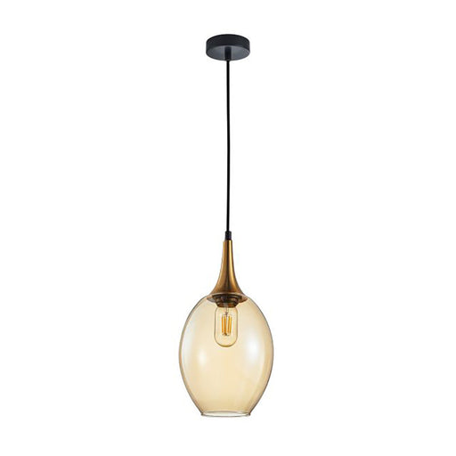 Buy Pendant Lights Australia Interior Wine Glass Shape 1 Light Pendant Bronze Amber - BROTE1