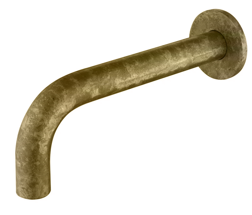 LVB Mica 220mm Bath Spout Curved Living Brass - BTH-5-22-LVB