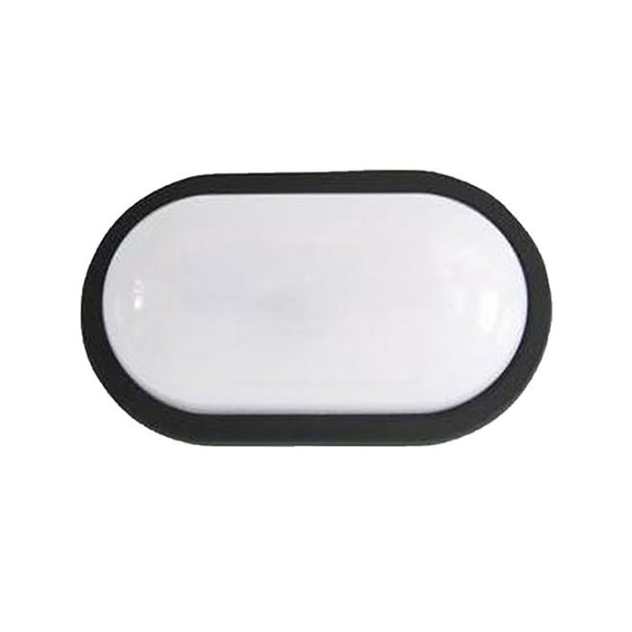 Buy LED Bunker Lights Australia LED Bulkhead Light Oval 12W Black 3000K IP65 - BULK11