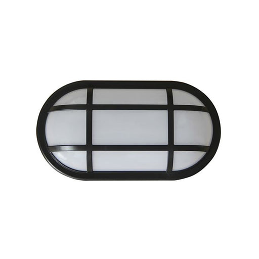 Buy LED Bunker Lights Australia LED Bulkhead Light Oval 12W Black 3000K IP65 - BULK11