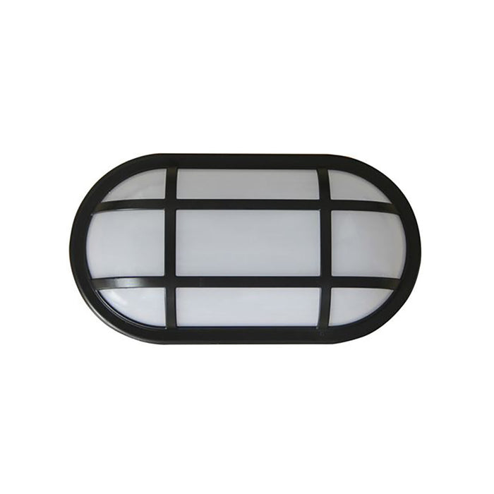 Buy LED Bunker Lights Australia LED Bulkhead Light Oval 12W Black 3000K IP65 - BULK11