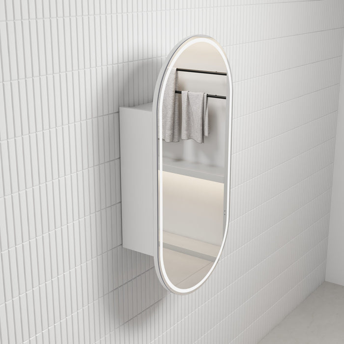 Beau Monde LED Shaving Cabinet 3CCT Matte White With Frameless - LSCBM-450-MW