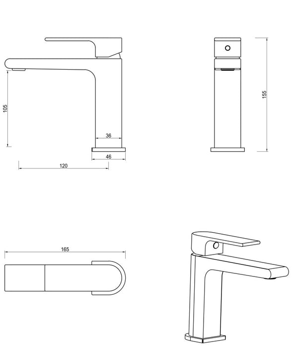 Beki Basin Mixer Black - BMB-8-BLK