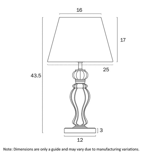 Buy Table Lamps Australia CADIZ Table Lamp Chrome White - CADIZ TL-CHWH