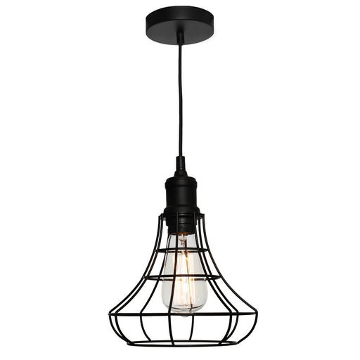 Buy Pendant Lights Australia Cage 1 Light Pendant Small Black - CAGE1PSML