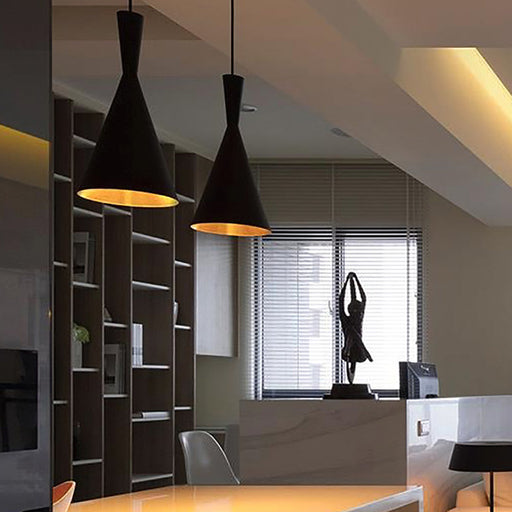 Buy Pendant Lights Australia Caviar 1 Light Pendant Black With Cone Shape Shade - CAVIAR6