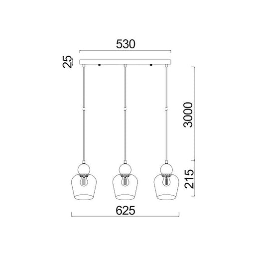 Buy Island Pendant Lights Australia Interior Black Smoke Ellipse Glass Shape 3 Light Island Pendant - CHAMPAN2X3S