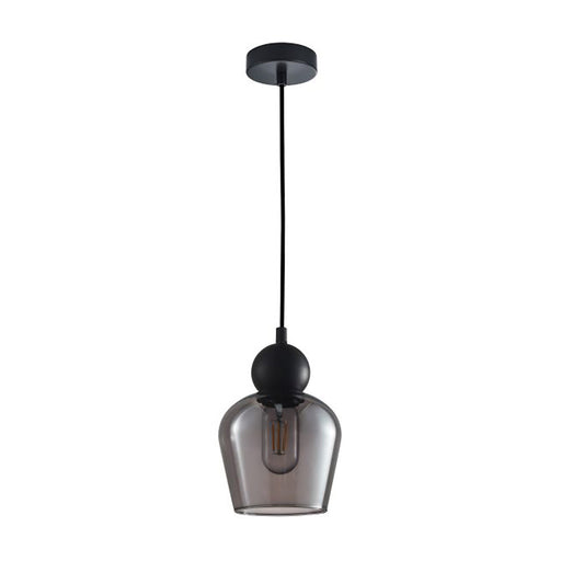 Buy Pendant Lights Australia Interior Black Smoke Ellipse Glass Shape 1 Light Pendant - CHAMPAN2