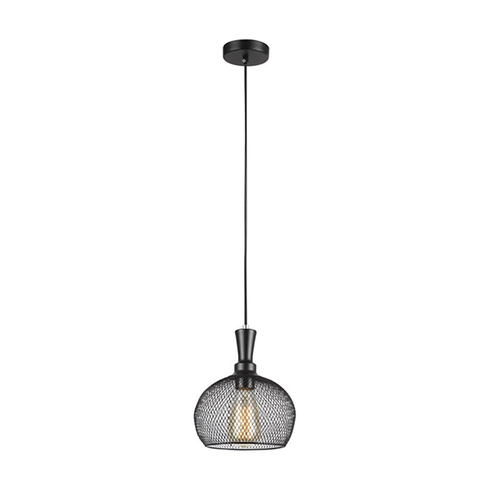 Buy Pendant Lights Australia Cheveux 1 Light Pendant Black Iron Mesh Small Wine Glass Shape - CHEVEUX2