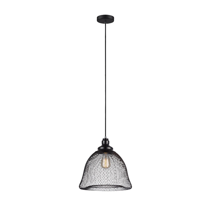 Buy Pendant Lights Australia Cheveux 1 Light Pendant Black Iron Mesh Bell Shape - CHEVEUX3