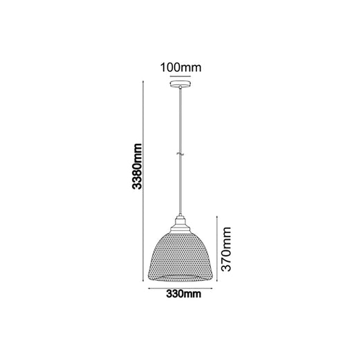 Buy Pendant Lights Australia Cheveux 1 Light Pendant Black Iron Mesh Bell Shape - CHEVEUX3