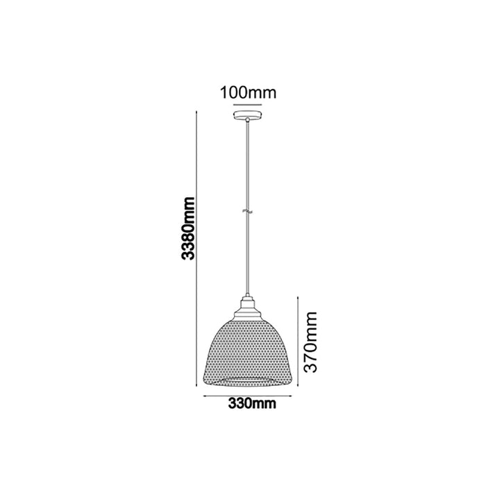 Buy Pendant Lights Australia Cheveux 1 Light Pendant Black Iron Mesh Bell Shape - CHEVEUX3