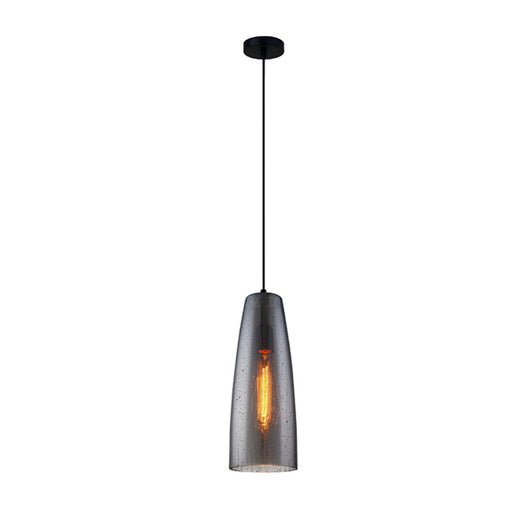 Buy Pendant Lights Australia Chuva 1 Light Pendant Smoke Black Flat Top Ellipse Shape Glass - CHUVA1