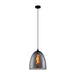 Buy Pendant Lights Australia Chuva 1 Light Pendant Smoke Black Ellipse Shape Glass - CHUVA3