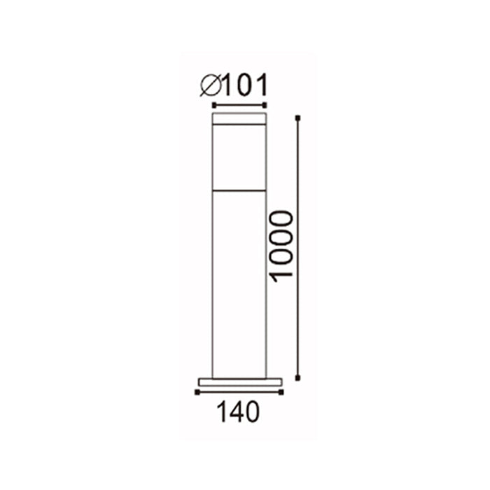 Buy Bollard Lights Australia Elanora Exterior Long Bollard ES 304 Stainless Steel IP44 1000mm - CLA1615L