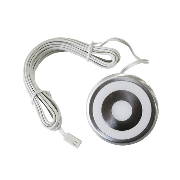 Buy Recessed LED Downlights Australia Round Under Bench Downlight 12V White Stainless Steel 3200K - CLALEDRNDWHUBWW