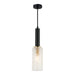 Buy Mini Pendants Australia Interior Oblong Cut Glass 1 Light Pendant Matt Black - CLEO1