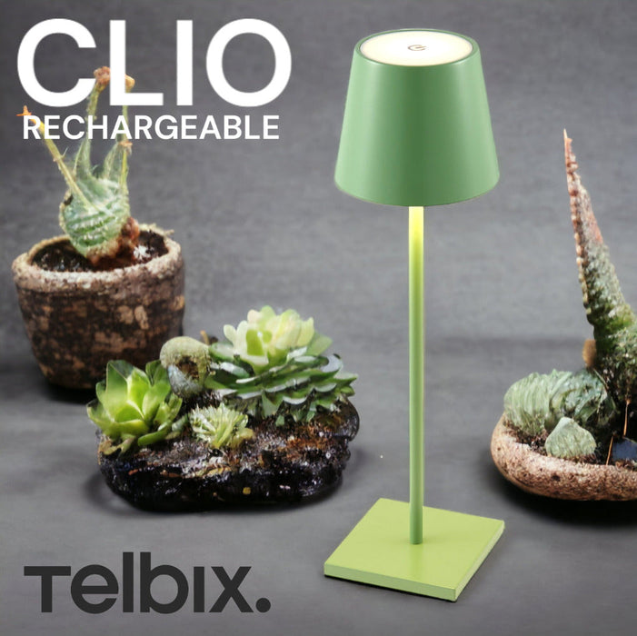 Buy Table Lamps Australia Clio Rechargeable Table Lamp Green 3000K - CLIO TL-GN