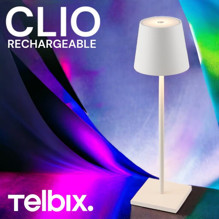 Buy Table Lamps Australia Clio Rechargeable Table Lamp White 3000K - CLIO TL-WH