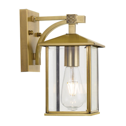 Buy Outdoor Wall Lanterns Australia Coby 1 Light Wall Light 180mm IP44 Brass, Clear - COBY EX18-BRS