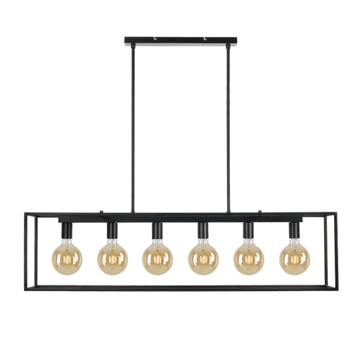 Buy Island Pendant Lights Australia Collins 6 Light Pendant Black Matt - COLLINS PE6-BK