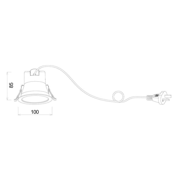 Buy Recessed LED Downlights Australia Comet Round Recessed LED Downlight 9W White Aluminium 3 CCT - COMET08