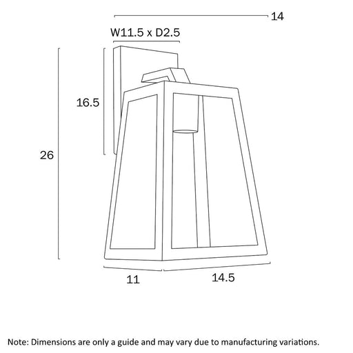 Buy Exterior Wall Lights Australia COSCA Exterior Wall Light W145mm White Frost - COSCA EX145-WHFR