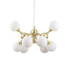 Buy Pendant Lights Australia COSMIC Pendant 9 Lights Matt Brass Metal / Opal Glass - COSMIC PE80-BM