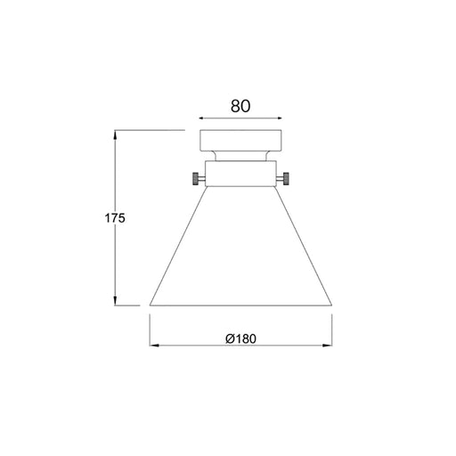 Buy DIY Batten Fix Lights Australia DIYBAT DIY Black Batten Fitting With Smoke Small Cone Shape Glass - DIYBAT07