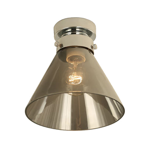 Buy DIY Batten Fix Lights Australia DIYBAT DIY Chrome Batten Fitting With Smoke Small Cone Shape Glass - DIYBAT08