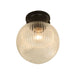 Buy DIY Batten Fix Lights Australia DIYBAT DIY Black Batten Fitting With Clear Large Spherical Ribbed Shape Glass - DIYBAT09