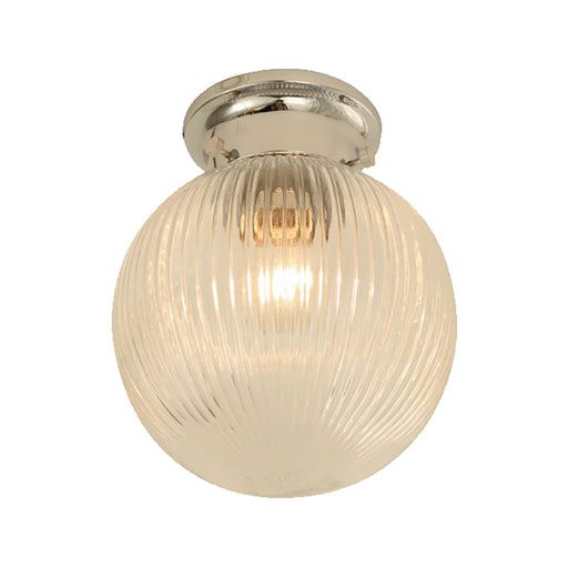 Buy DIY Batten Fix Lights Australia DIYBAT DIY Chrome Batten Fitting With Clear Large Spherical Ribbed Shape Glass - DIYBAT10
