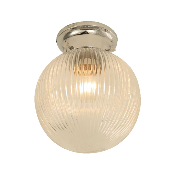 Buy DIY Batten Fix Lights Australia DIYBAT DIY Chrome Batten Fitting With Clear Large Spherical Ribbed Shape Glass - DIYBAT10