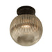 Buy DIY Batten Fix Lights Australia DIYBAT DIY Black Batten Fitting With Smoke Large Spherical Ribbed Shape Glass - DIYBAT11