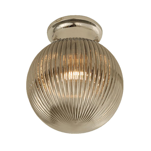 Buy DIY Batten Fix Lights Australia DIYBAT DIY Chrome Batten Fitting With Smoke Large Spherical Ribbed Shape Glass - DIYBAT12